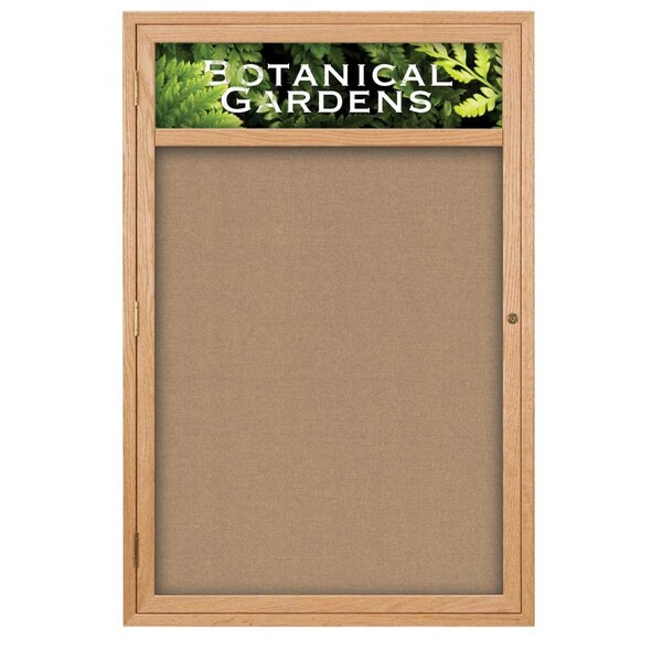 Sliding Glass Door Radius Letterboard, Hdr, 96"x48", Satin/Blue